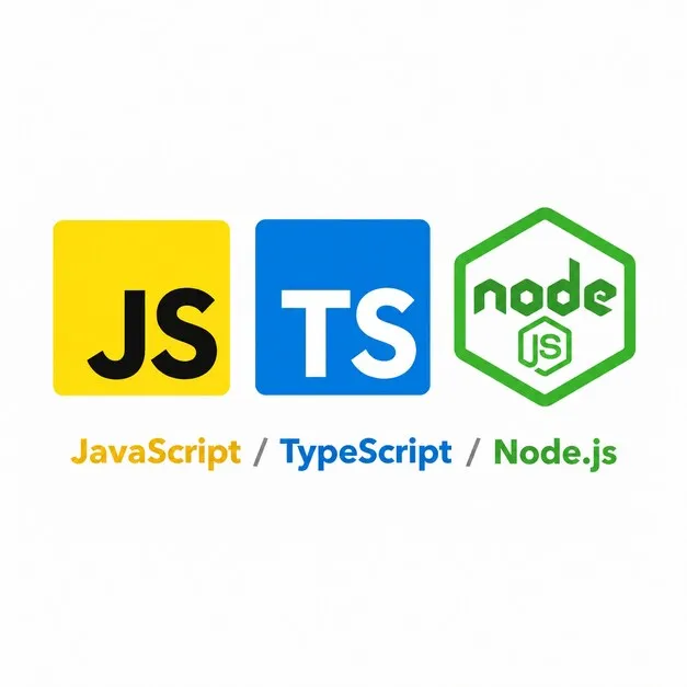 Логотипы JavaScript, TypeScript и Node.js